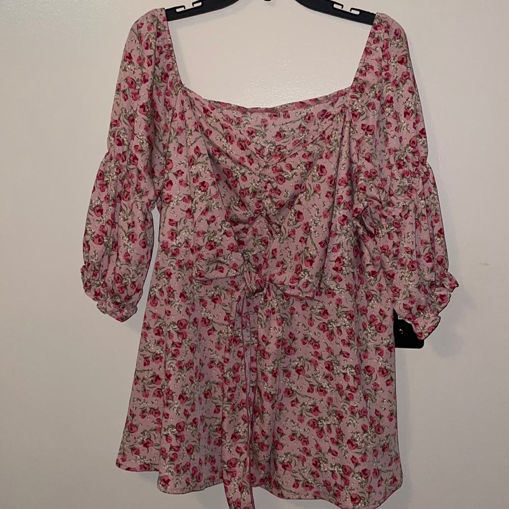 Peasant Style Printed Blouse
